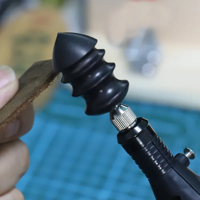 Leather Tool Edge Electric Polishing Slicker Sandalwood Electric Grinding Head leather timming Polishing DIY Tools Tip Burnisher