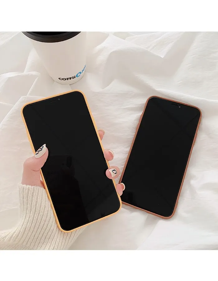 Простой Желтый чехол для телефона с сердечками Iphone 11 Pro Max мягкий гелевый Чехол из