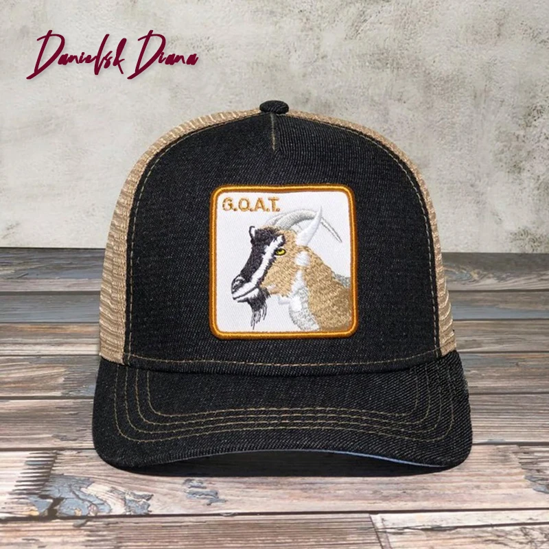

Multi-layer exquisite Embroidered Dragon Sheep Beast Baseball Cap Trucker Snapback Hat Adjustable New Animal farm Baseball cap