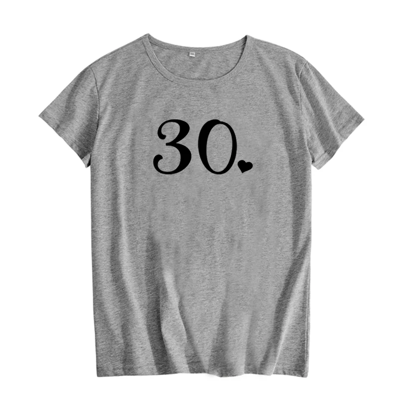 Женская футболка с принтом Thirty белая/черная С Днем Рождения|tshirt cute|birthday tshirthipster