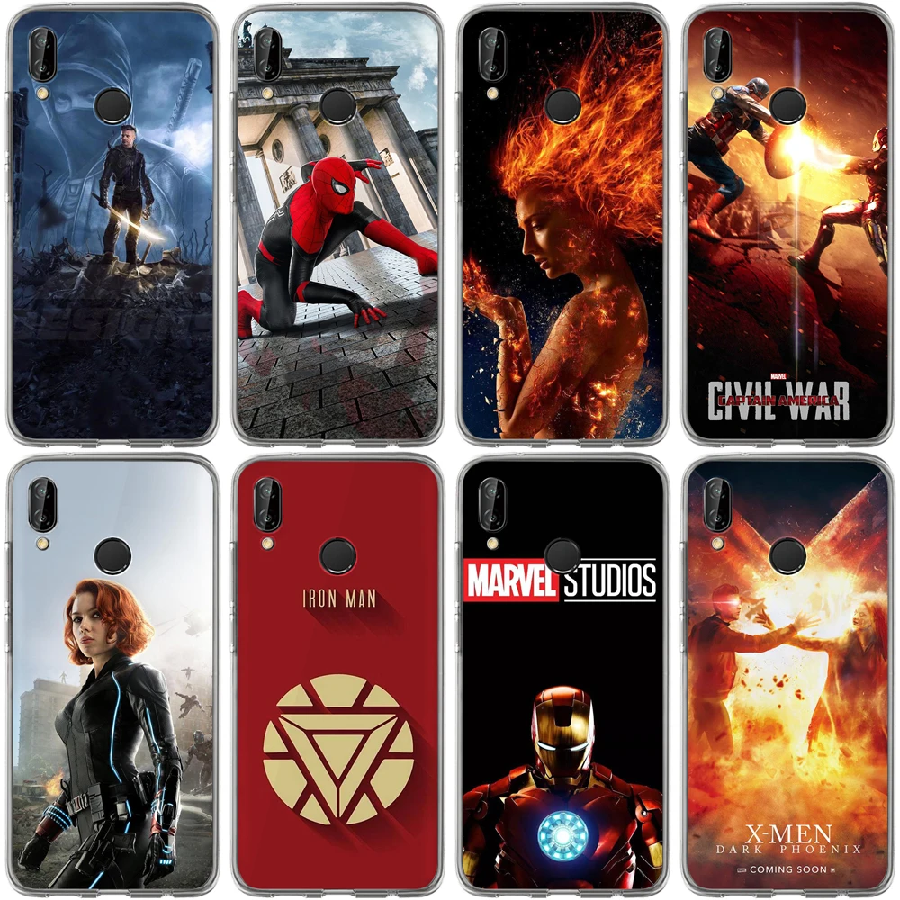 

Miracle Case For Huawei Nova 3 3i 2 Plus Y5 2017 Y6II Y7 PS Mate P8 P9 Hero Iron Man Captain America Black Widow Spiderman Cover