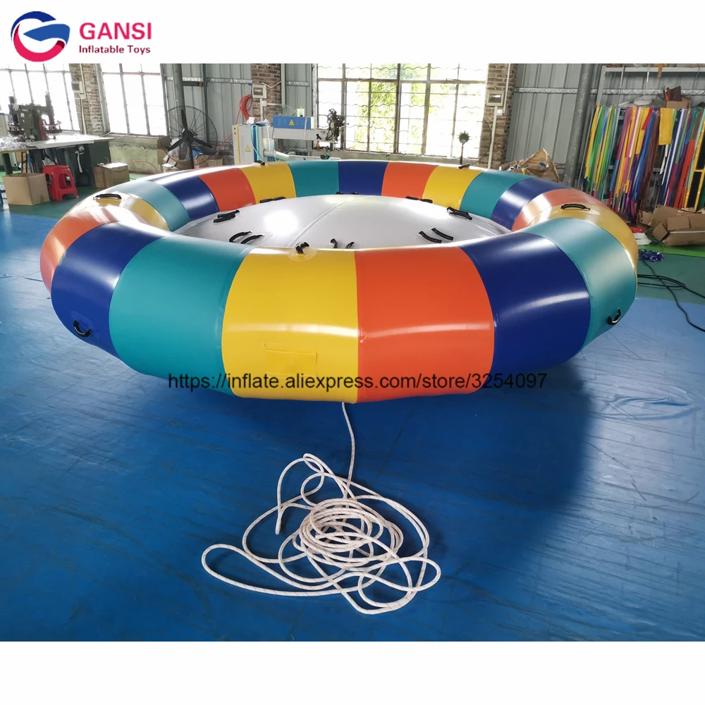 Water Play Equipment Crazy UFO Saturn Floating Inflatable Disco Towable Boat