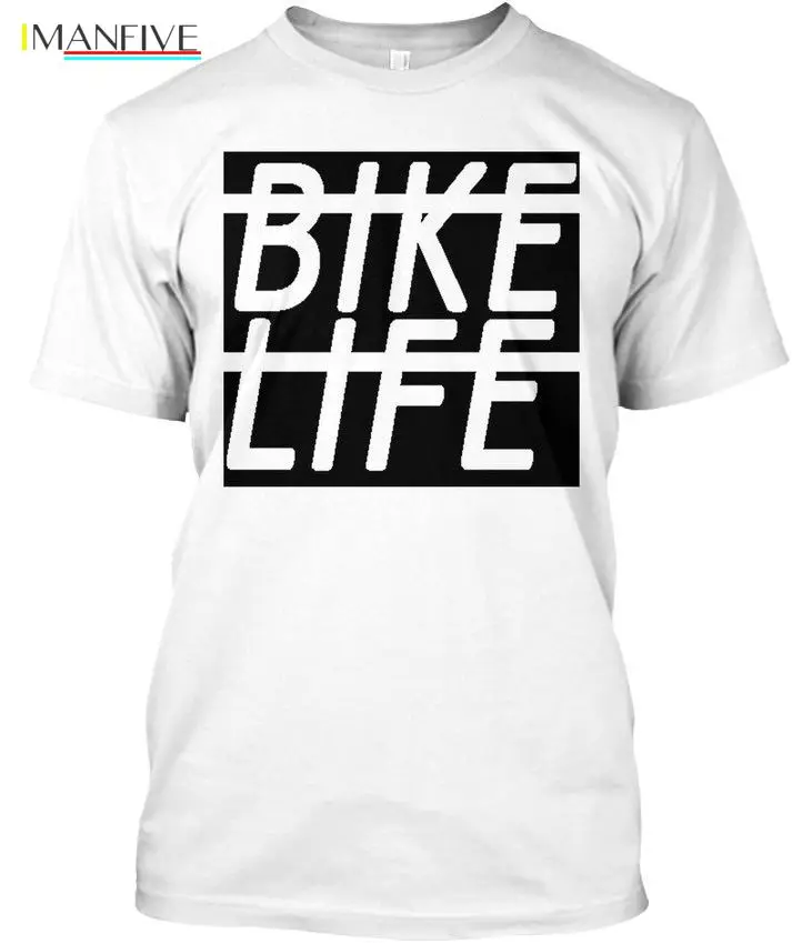 Лидер продаж, хлопок, футболки с принтом «BIKE Life» и S-standard, футболка унисекс, футболка