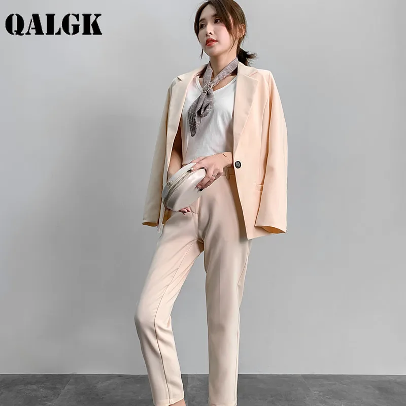 Suit female autumn small suit jacket two-piece slim slimming solid color wild temperament fashion overalls women's clothes