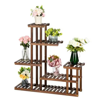 

Multi-Tier Wooden Flower Plant Holder Stand Rack Garden Patio Balcony Flower Pot Stand Shelves Balcony Flower Rack Plant Stand