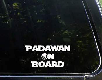 

Padawan On Board Baby yoda stickers Mandalorian Funny Die Cut Decal Bumper Sticker For Window Car Trucks Laptops 6" x 3"