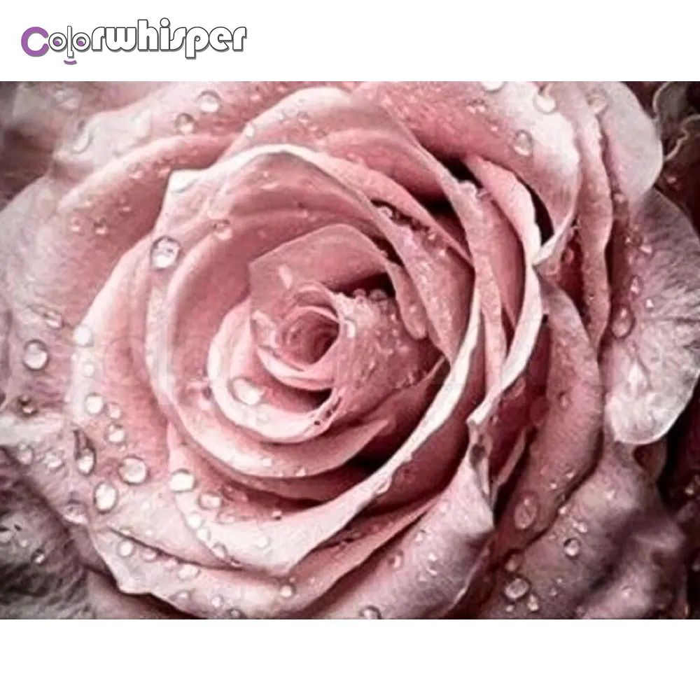 ColorWhisper Daimond картина полностью квадратная/круглая розовая роза Алмазная горный