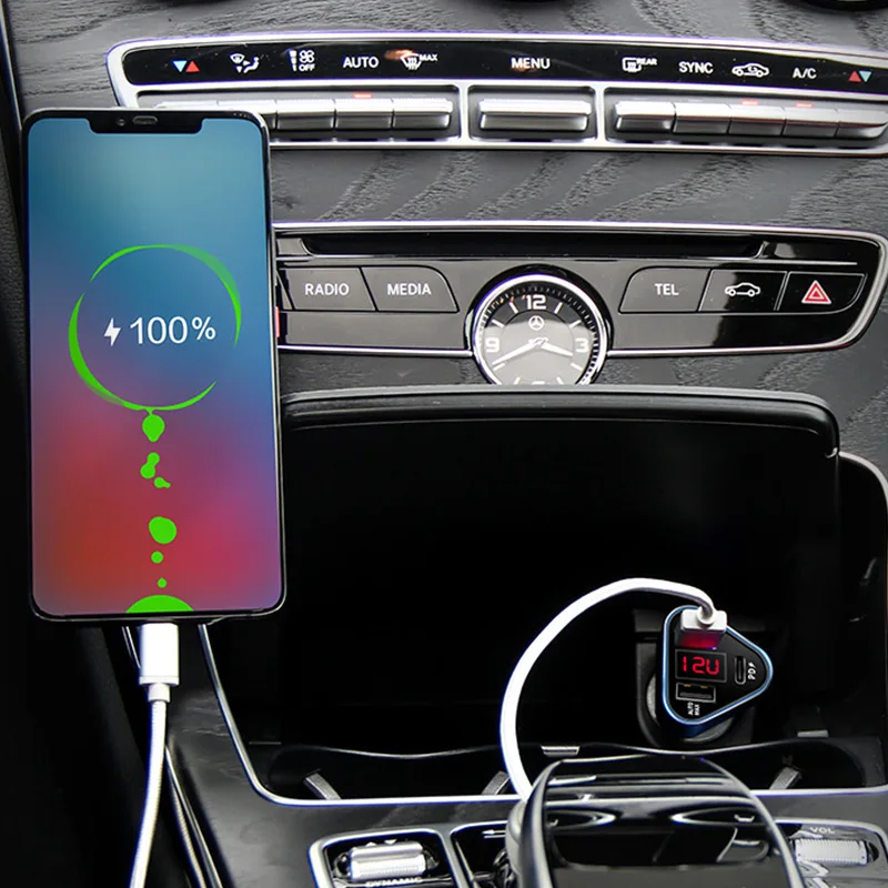 PD/QC3.0/BC1.2 прикуриватель зарядное устройство 12 В розетка в автомобиль Быстрая зарядка разветвитель Зажигалка зарядное устройство для Apple/samsung/huawei/Xiaomi