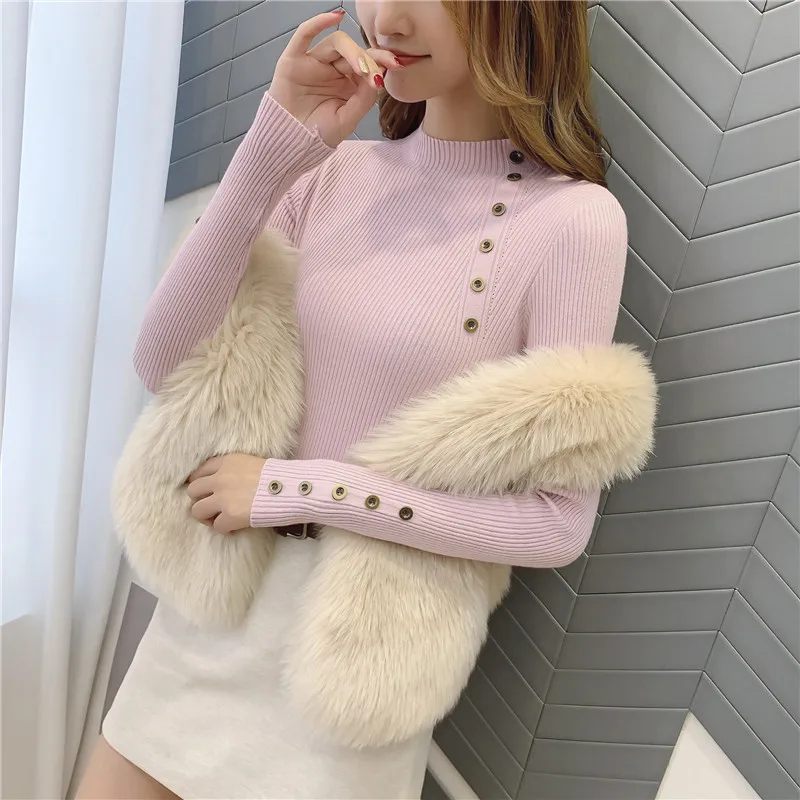 OHCLOTHING 9321 реальная съемка новая кнопка вязаный эластичный джемпер 25-1st пол, 4 строки, 5 полок