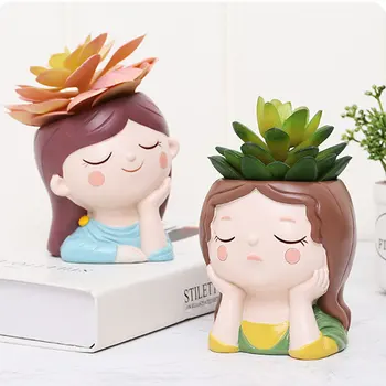 

Creative Cartoon Cactus Flower Pot Succulent Plant Pot Container Living Room Desktop Decoration Home Gadgets