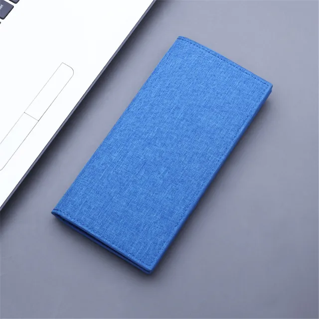 Business Wallet Men Long Purse Canvas Male Wallet And Purse Credit Card Holder Wallet Black/Blue/Gray Slim Wallet Men Winter New Blue