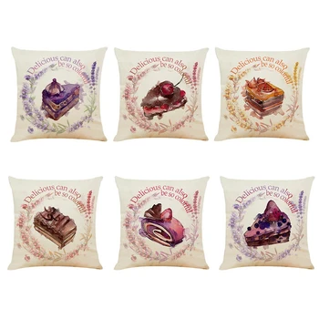 

Colorful Fragrance Cake Cotton Linen Pillowcase Linen Car Pillow Sofa Cushion