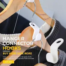 

Clothes Hanger Connector Hooks 6pcs White Folding Storage Holder Clothe Hanging Hanger Connection Hook Space Saving Linked Hooks