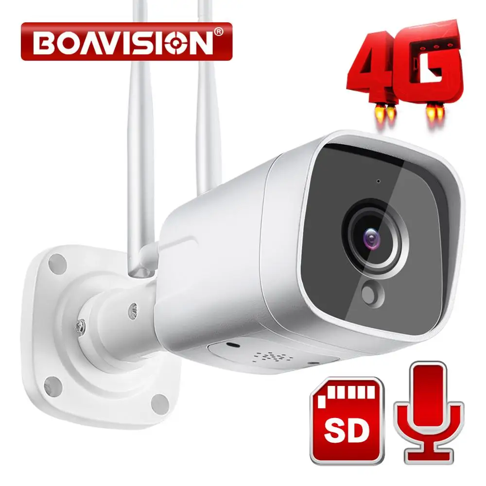 Цилиндрическая камера видеонаблюдения HD 1080P 5 Мп с поддержкой 4G беспроводная