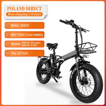 

[EU Direct] TOODI 20 Inch Folding Electric Bike 48V 15AH 500W Brushless Motor E-Bike 35-40km Mileage Disc Brake Electric Bicycle