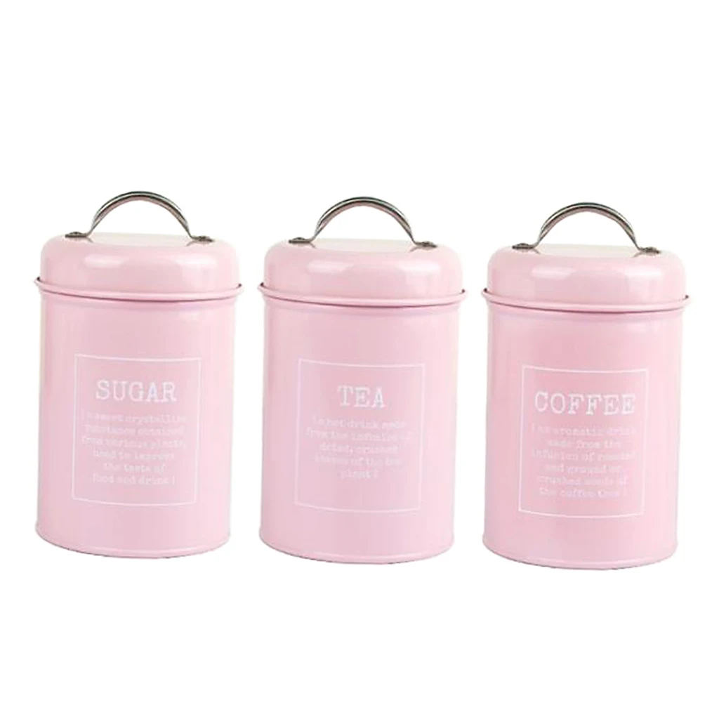 Canister Set Beautiful Canisters for Kitchen Counter Food Storage Container Tea Coffee Sugar Canisters 3pcs/set Storage Jars