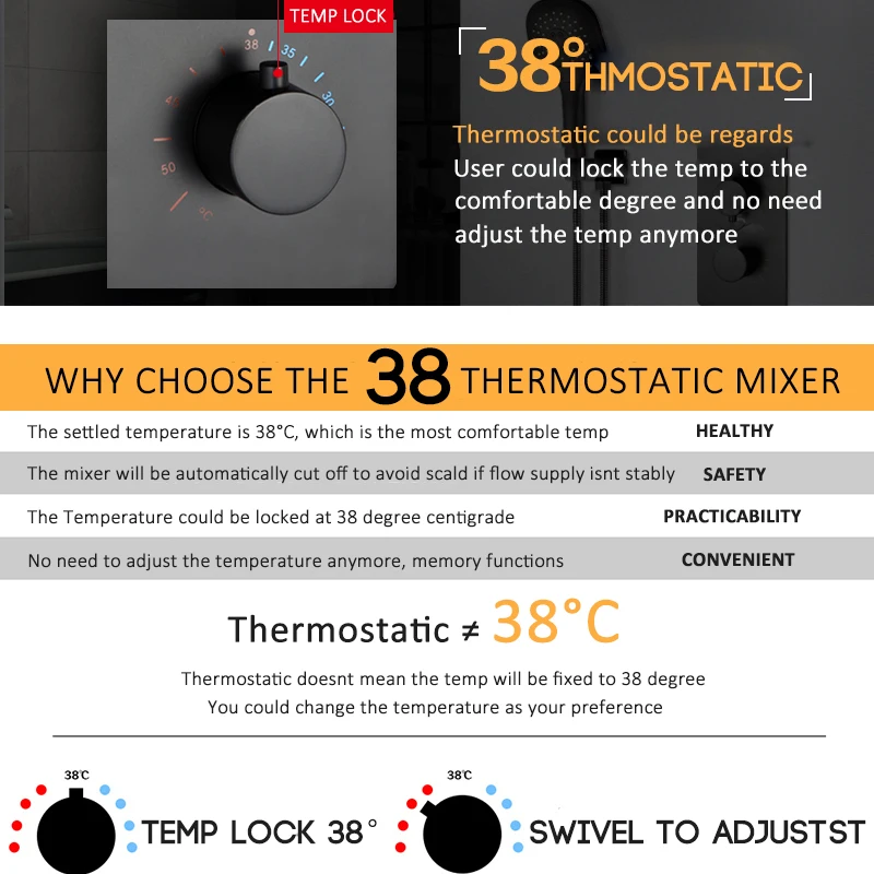 quyanre wanfan frap gappo matte black 38 thermostatic shower mixer tap dual handles mixer valve bath shower mixer