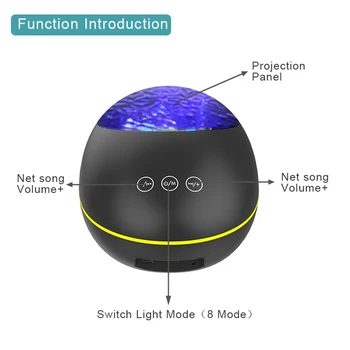 

Night Light Projector Lamps Remote Control Bluetooth Projection Light Lamp Perfect Gift for Baby and Kids Bedroom Decor HFing