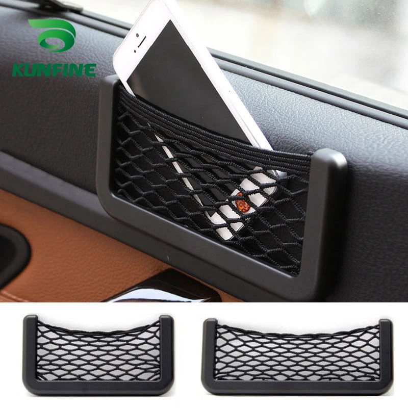 

1Pc Car Multifunctional Phone Storage Net Mesh Resilient Car Carrying String Bag Nylon Network Pocket Handphone Holder Ticket