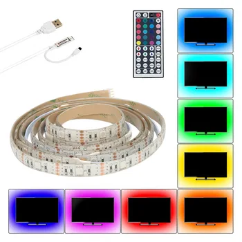 

Led Strip Lights Tv Backlight White/black Panel Led Strip 2M 4 Sections USB 5V Waterproof Led Strip Led Strip 5050 Led Rgb