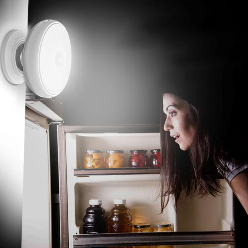 Led Wardrobe Emergency Bedroom Nightlight Motion Sensor Night Light Rotating Kitchen Stair Sleep Lighting Rechargeable Wall Lamp | Лампы и
