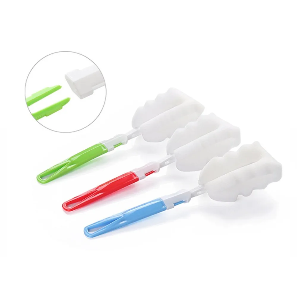 

Long Handle Design Soft Sponge Baby Bottle Cleaning Brushes Household Kitchen Bottle Cup Washing Brush Tool