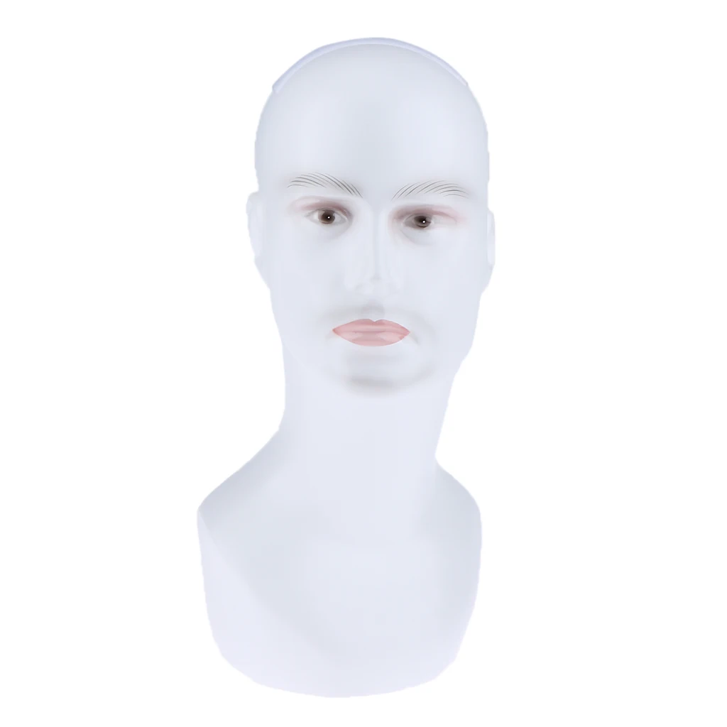 Male Mannequin Head Model Pro Cosmetology Wig Hats Necklace Display Holder
