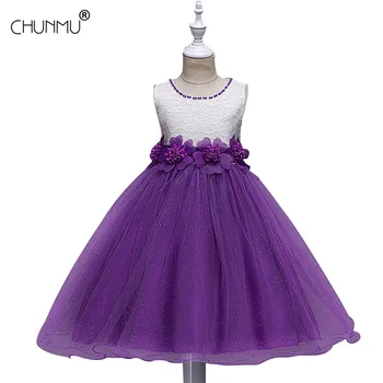 

Baby Embroidery Tulle Tutu Princess Girls Dresses Formal Flower Girl Dress for Wedding Party Dresses Elegent Christmas Clothing