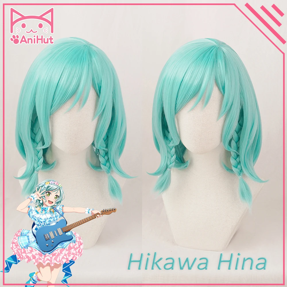 AniHut Hikawa Hina парик игра взрыва мечта! Парик для косплея синий синтетические женские волосы Аниме BanG Dream Косплей Hikawa Hina костюм