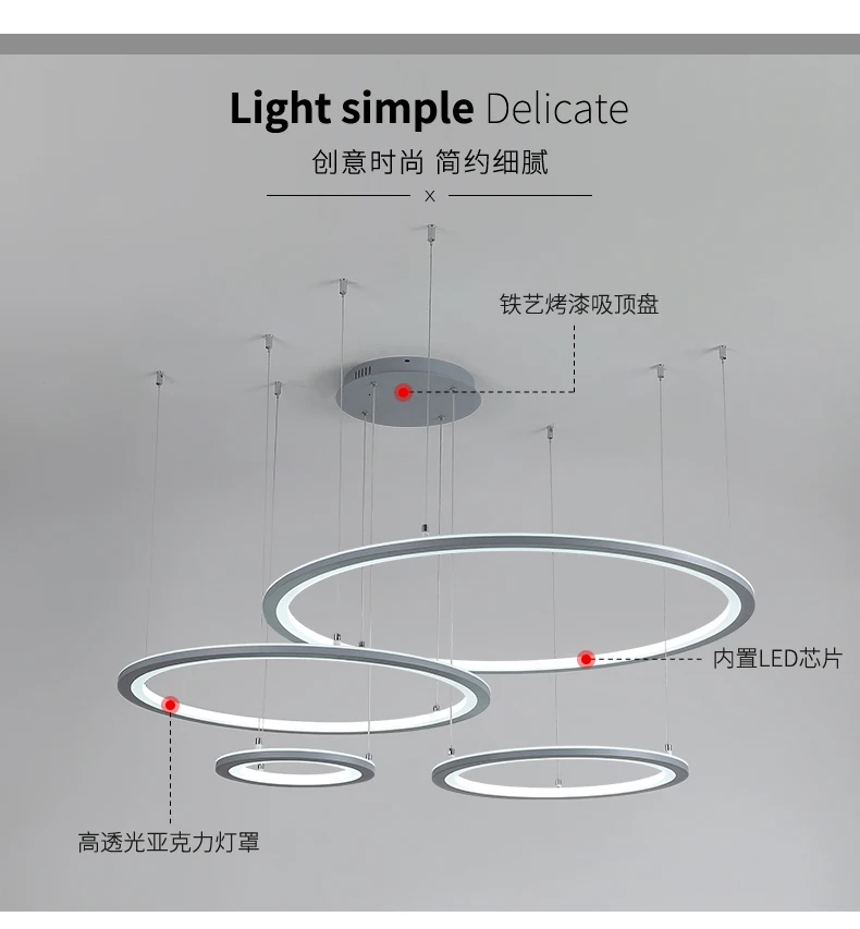 Dragonscence Современные светодиодные люстры для гостиной, спальни, столовой, деловых случаев, роскошное подвесное кольцо, люстра, освещение