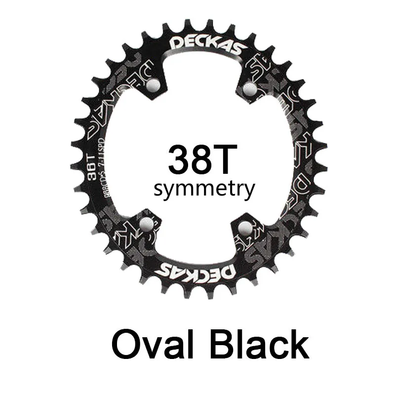 Oval-Black-38T Deckas MTB овальная Звездочка 96BCD узкая широкая круглая цепь кольцо 32 T/34 T/36 T/38 T шоссейные велосипедные шатуны - Цвет: Oval-Black-38T