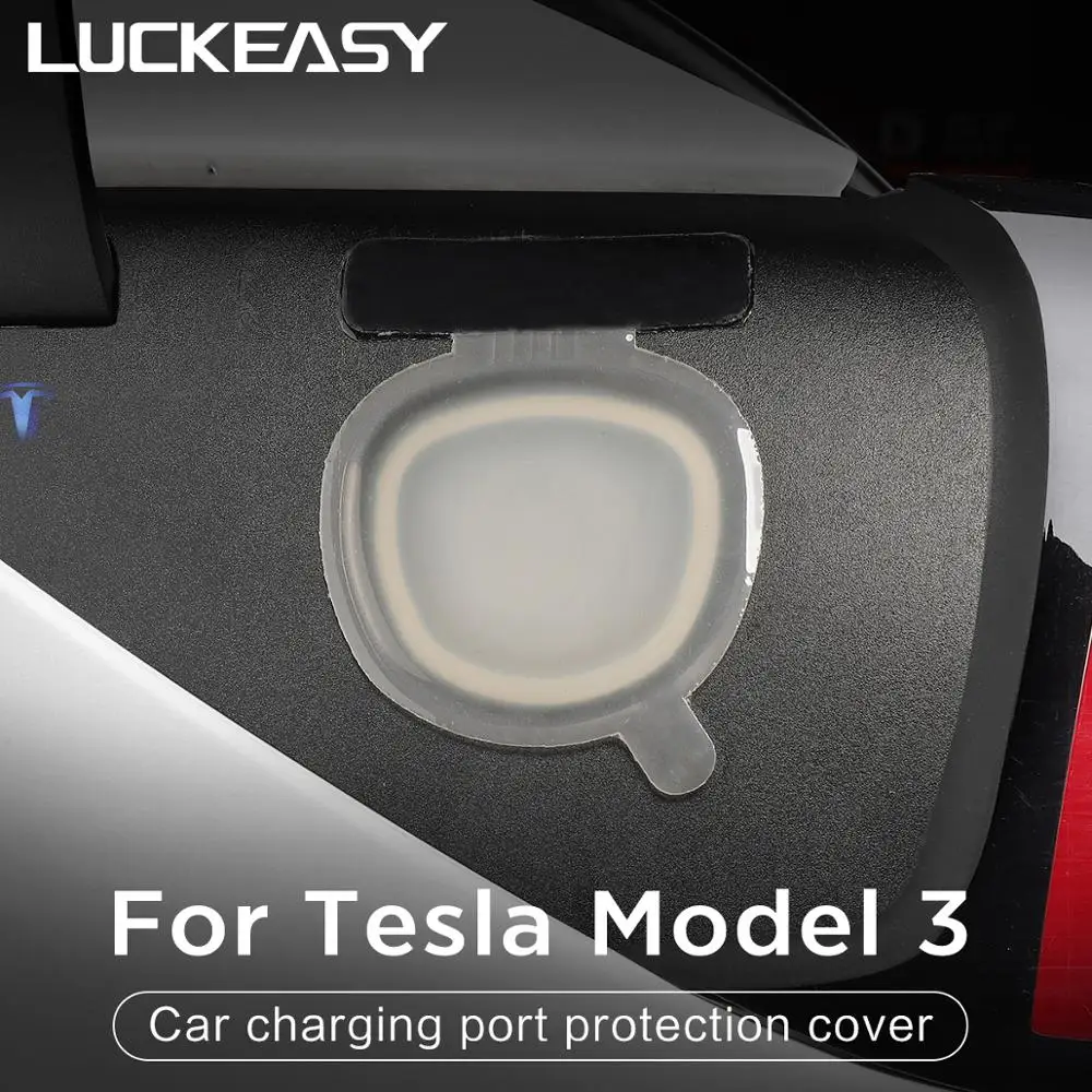 LUCKEASY автомобильный зарядный порт Защитная крышка для tesla модель 3- зарядный порт Пылезащитная заглушка белый/черный