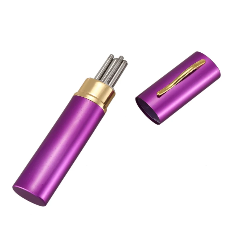 Алюминиевая ручка в форме корпуса из нержавеющей стали складной для путешествий для палочек, серебристый