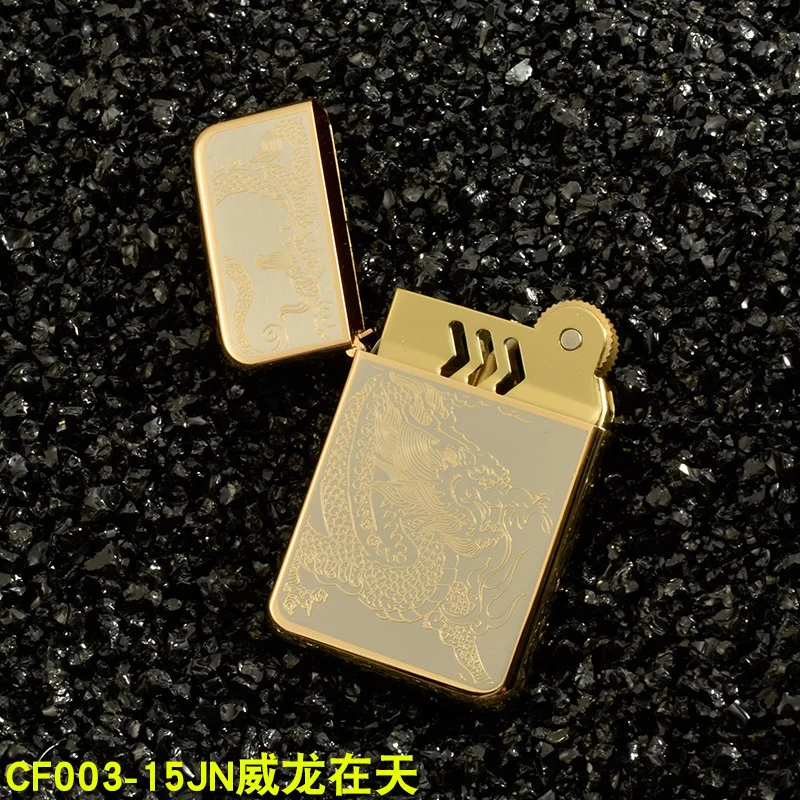 Chief CF003 креативный абзац масляный аппарат матовый корпус керосиновая Зажигалка тонкая чистая медь зажигалки оптом - Цвет: Небесно-голубой