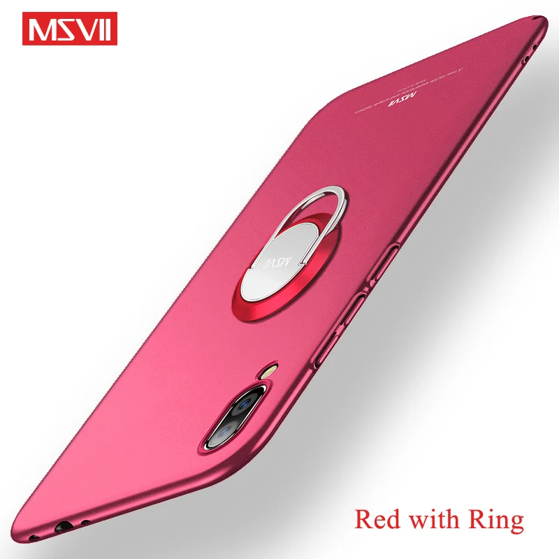 Для Xiaomi Mi A3/A2 Lite чехол Msvii кольцо PC Тонкий матовый xiami xiomi A3/A2/A1 Lite чехол металлический держатель Крышка для Xiaomi Mi A3 A2 A1 - Цвет: Red with Ring