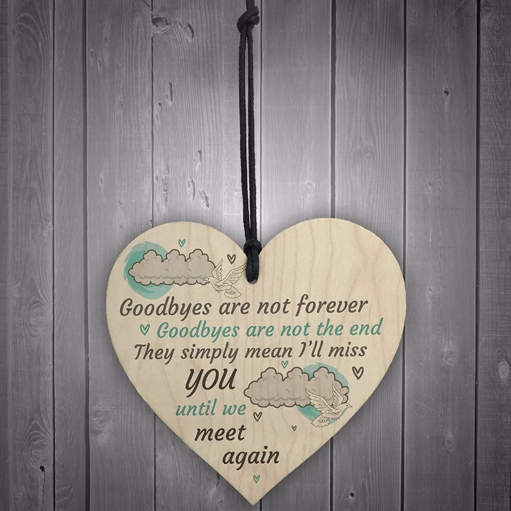 4-Meijiafei-Goodbyes-Are-Not-Forever-Wooden-Hanging-Memorial-Berevement-Heart-Plaque-Heaven-Sign-Sign