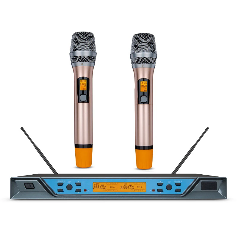 Профессиональная Беспроводная микрофонная система Bolymic UHF микрофон для караоке 2