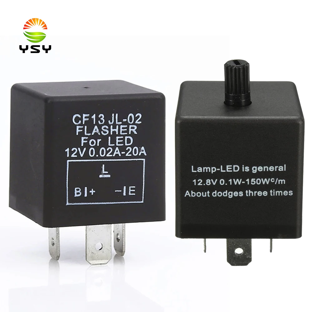 12V 3 Pin LED Flasher Relay Adjustable LED Light Relay Blinker Relay