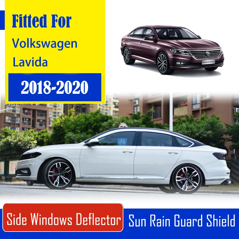 

1 Set Chrome Side Vent Sun Shade Window Visors Rain Guard Deflectors For Volkswagen Lavida 2018-2020