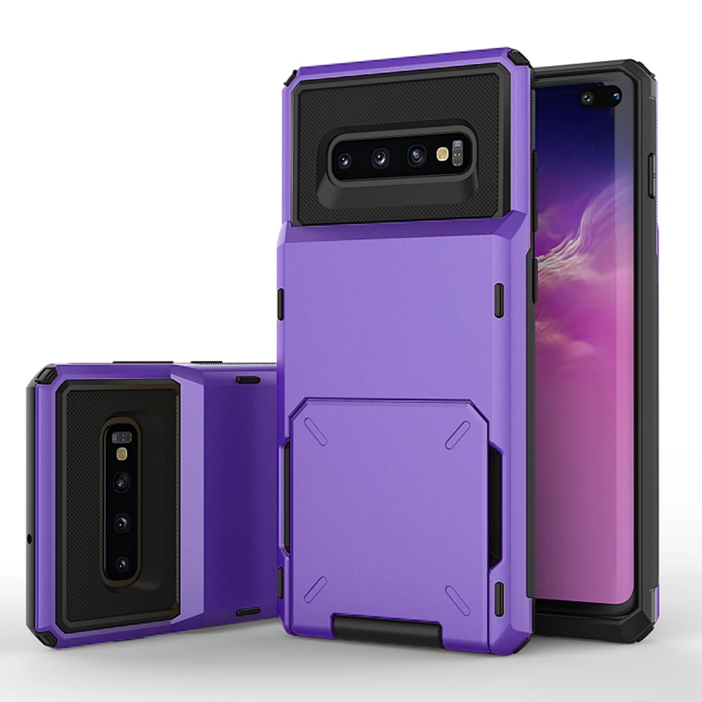 LCHULLE откидная крышка, 5 отделений для карт, чехлы для samsung S8, S9, S10, Note 9, 10 Plus, 5G, S10e, кредитные карманы, поглощающий жесткий чехол