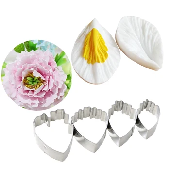 

Peony Veiners Silicone Molds Fondant Sugarcraft Gumpaste Resin Clay Water Paper Art Flower Cake Decorating Tools CS391