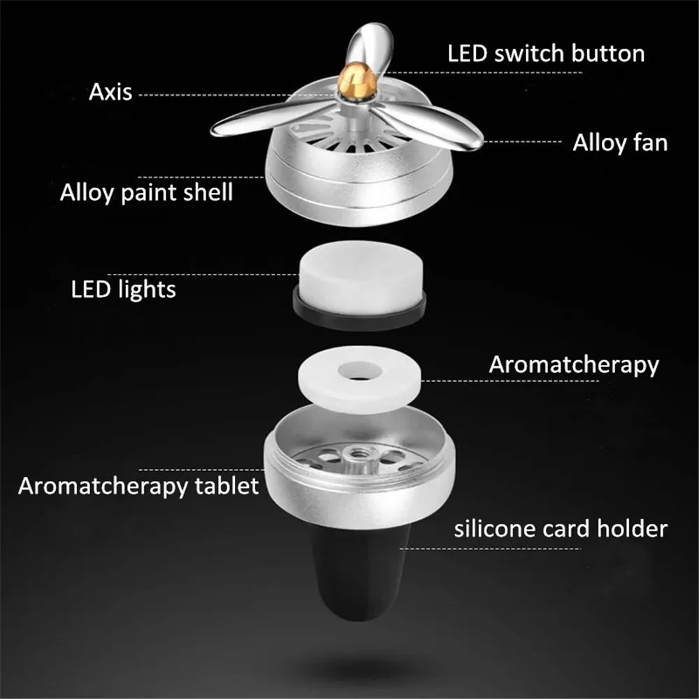 Освежитель воздуха для автомобиля, светодиодный, мини Кондиционер, Вентиляционный Выход, духи, зажим, свежий аромат, сплав, авто, хорошие аксессуары