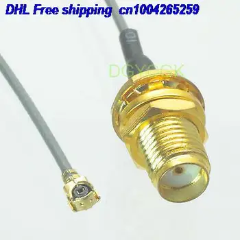 

EMS/ DHL 100pcs SMA female jack bulkhead to IPX U.fl female 1.13mm Jumper pigtail 25CM cable 22j