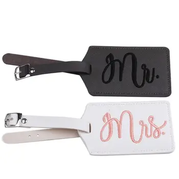 

Mr Mrs Suitcase Luggage Tags Name Address Holder Identifier Label Tag Wedding Gift