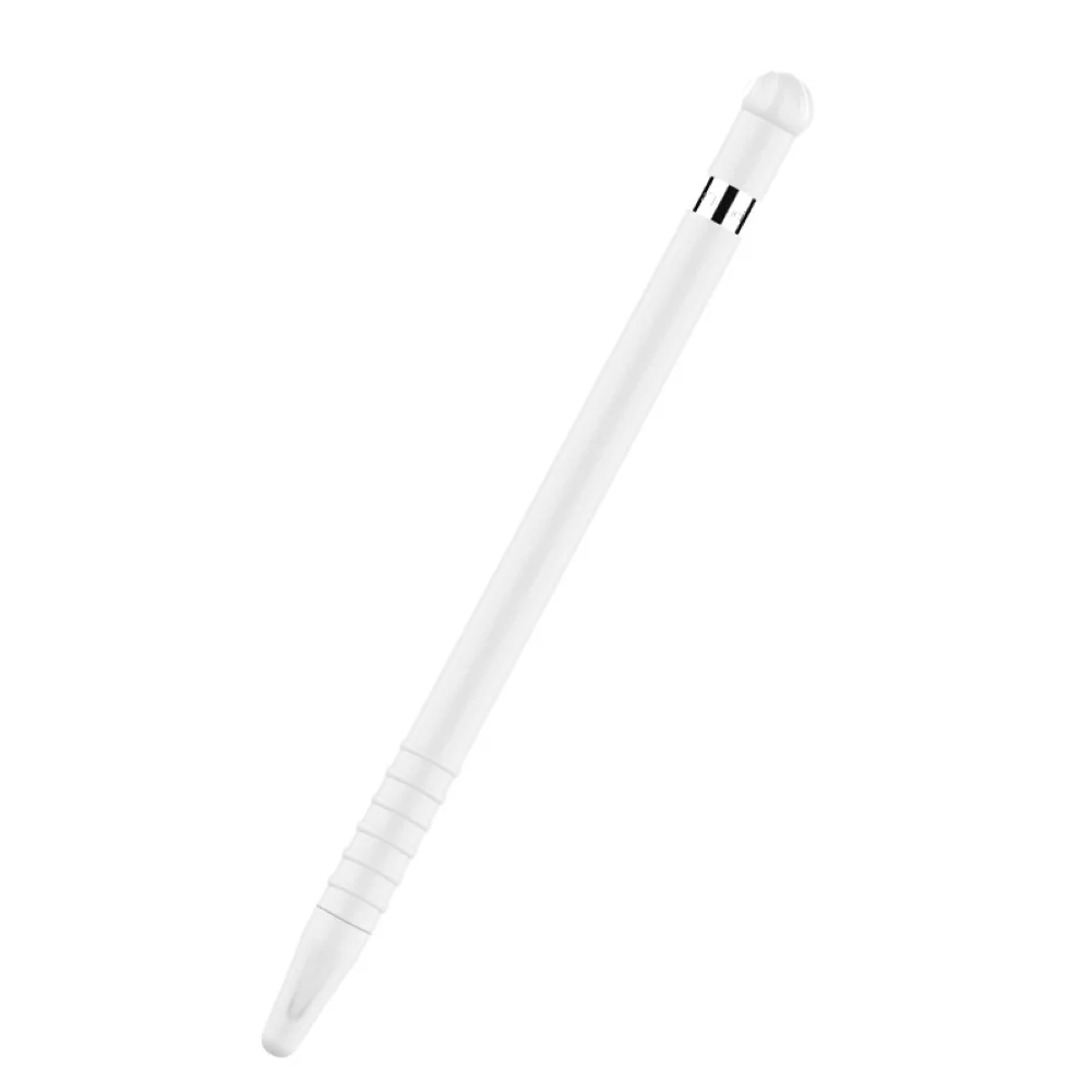 Силиконовый Твердый Цветной стилус чехол для ручки защитный чехол для яблок карандаш - Цвета: Белый