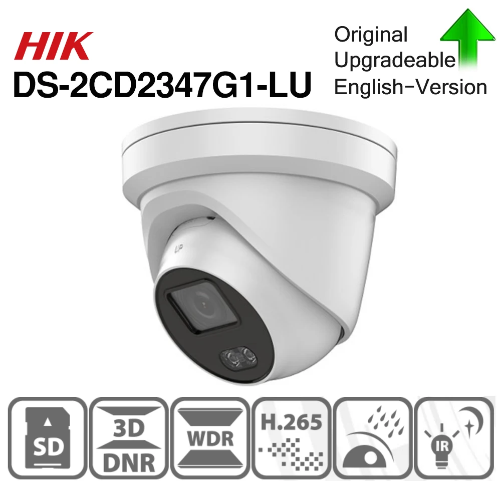 Hikvision ColorVu оригинальная ip-камера DS-2CD2347G1-LU 4MP сетевая пуля POE ip-камера H.265 CCTV камера sd-карта слот