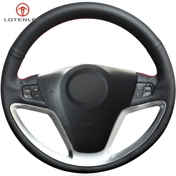 

LQTENLEO Black Artificial Leather DIY Hand-stitched Car Steering Wheel Cover For Opel Antara 2007-2013