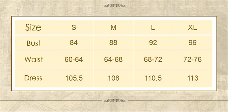 洛丽塔仲春之梦 Size Chart