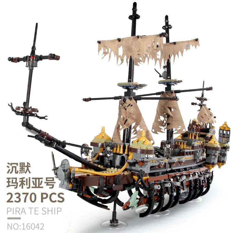 

2370pcs Legorreto Pirates of the Caribbean Ship Black Pearl Mary Imperial Warship Assembles Building Blocks Toys for girls