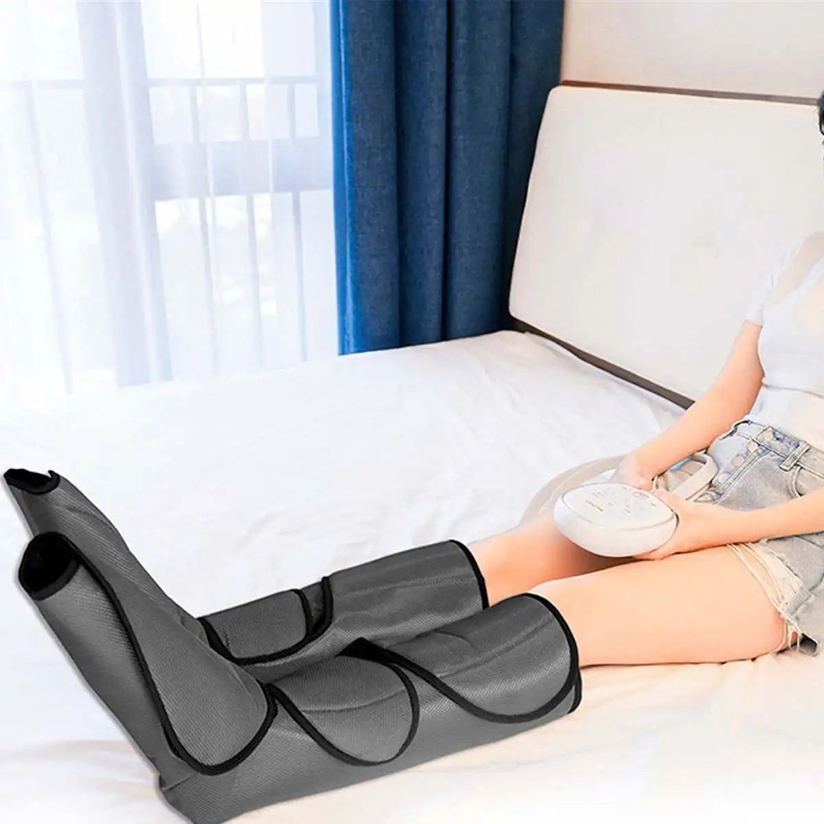 24W 12V Pneumatic Air Wave Massager Pneumatic Circulation Leg Massager Can Heat Foot And Calf Circulation